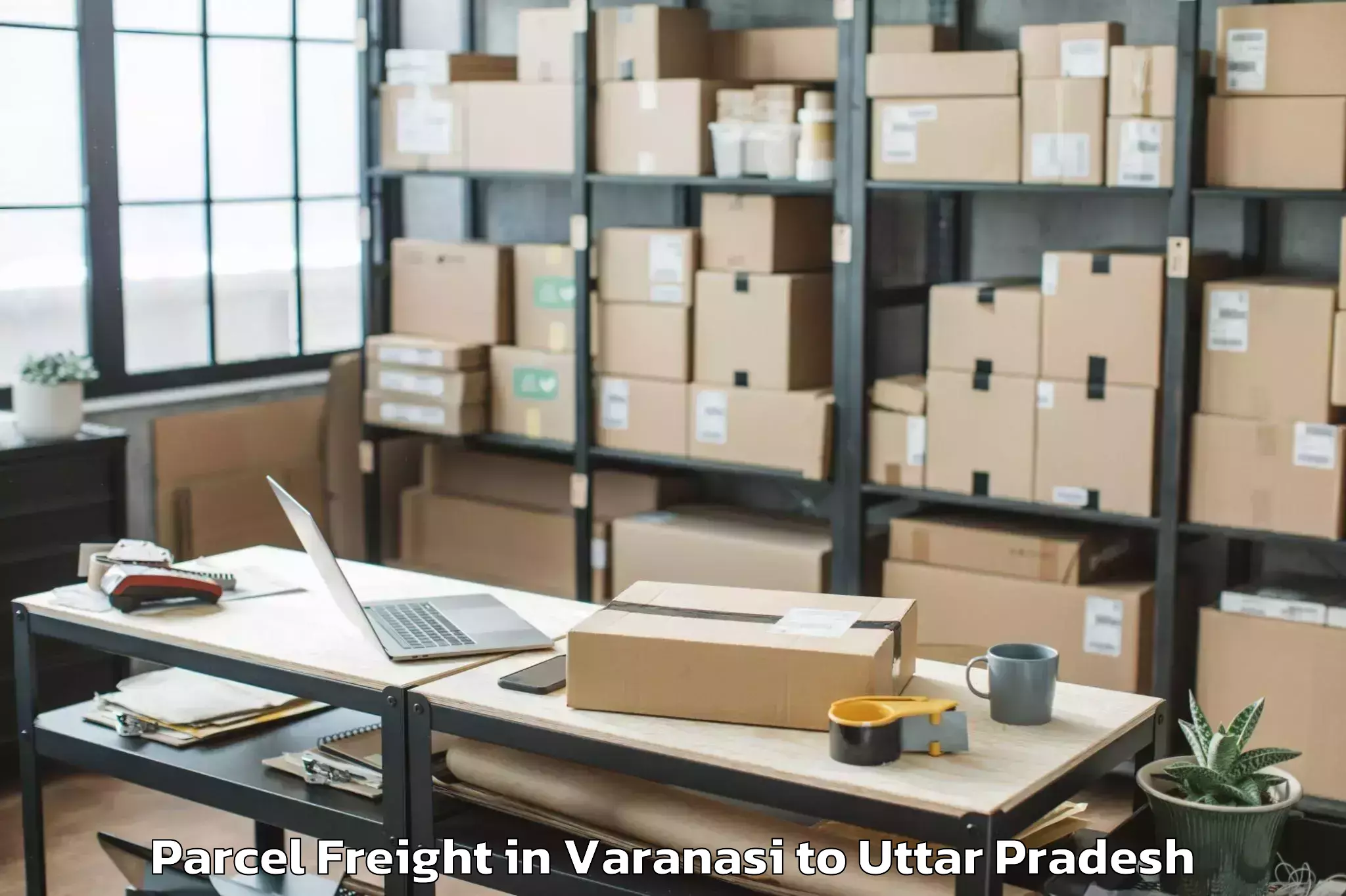 Varanasi to Lawar Khas Parcel Freight Booking